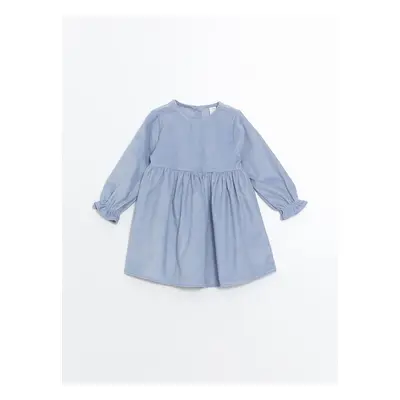 LC Waikiki Crew Neck Long Sleeve Velvet Baby Girl Dress