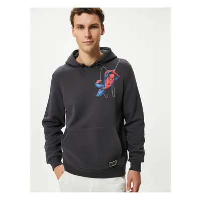 Koton Spiderman Oversize Hoodie Kangaroo Pocket Licensed Printed