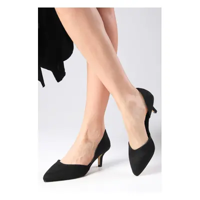 Mio Gusto Rene Black Color Suede Low Heeled Women's Shoes