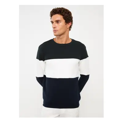 LC Waikiki Crew Neck Long Sleeve Color Block Men's Sweatshirt