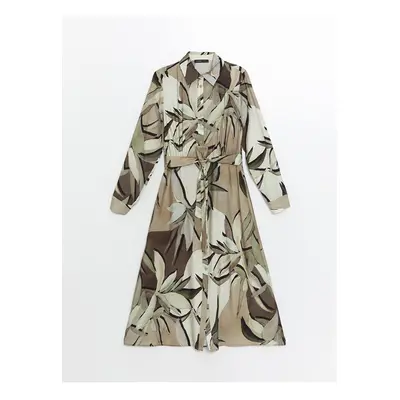 LC Waikiki LCW Print Long Sleeve Women's Shirt Dress