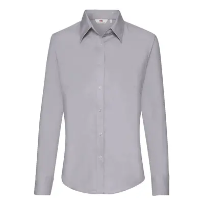 Grey lady-fit shirt Oxford Fruit Of The Loom