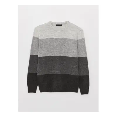 LC Waikiki Crew Neck Long Sleeve Color Block Men's Knitwear Sweater