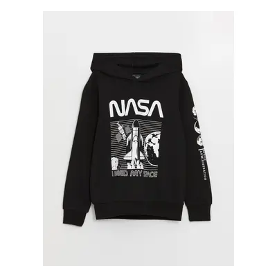 LC Waikiki Boys' Nasa Printed Long Sleeve Hoodie