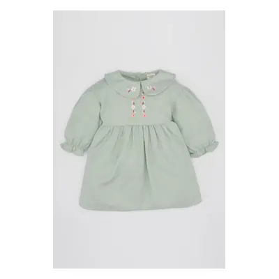 DEFACTO Baby Girl Long Sleeve Twill Dress