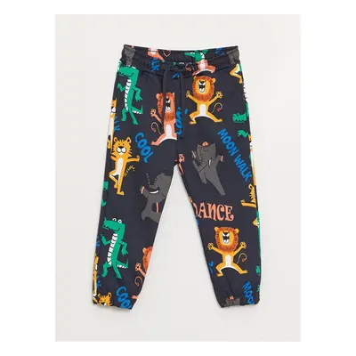 LC Waikiki Baby Boy Jogger Tracksuit Bottoms with an Elastic Printed Waist.