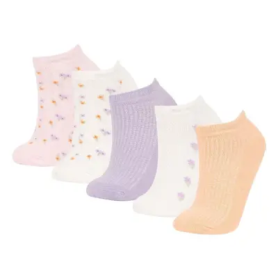 DEFACTO Women's 5-Piece Cotton Booties Socks