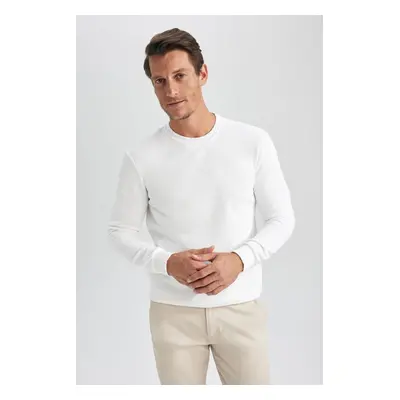 DEFACTO Regular Fit Crew Neck Cotton Basic Plain Sweatshirt