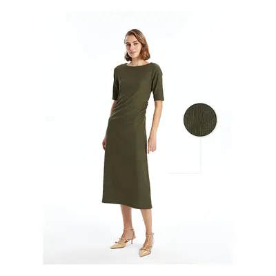 LC Waikiki LCW Crew Neck Textured Women's Dress