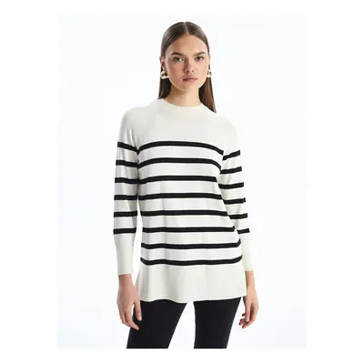 LC Waikiki Lw - Crew Neck Striped Long Sleeve Women's Knitwear Tunic