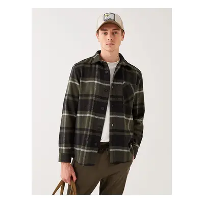 LC Waikiki Men's Casual Fit Long Sleeve Plaid Plaid Lumberjack Shirt Jacket