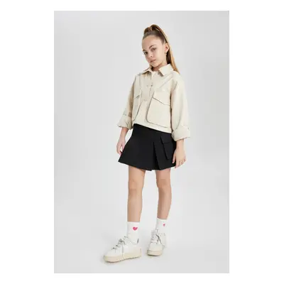 DEFACTO Girl&#39;s Cotton Cargo Pocket Skirt