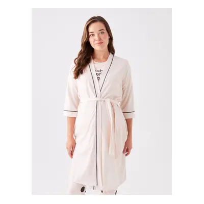 LC Waikiki Maternity Shawl Collar Plain Dressing Gown