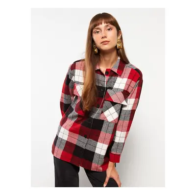 LC Waikiki Plaid Long Sleeve Women's Shirt Jacket