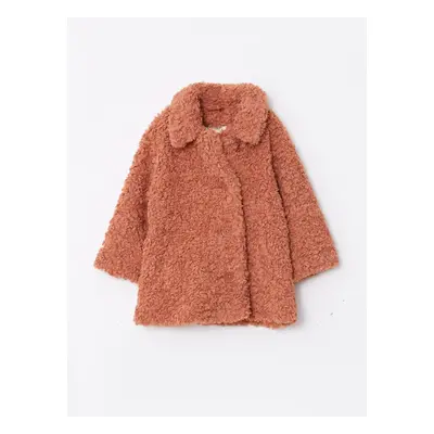 LC Waikiki Jacket Collar Long Sleeve Plush Baby Girl Coat