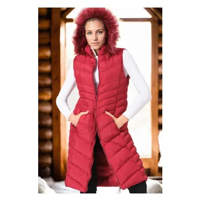 Z6725 DEWBERRY WOMEN'S VEST-PLAIN BURGUNDY