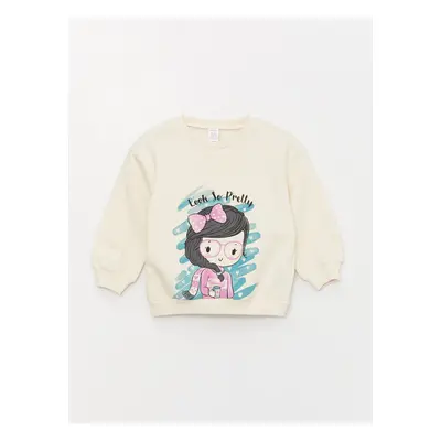 LC Waikiki Crew Neck Long Sleeve Printed Baby Girl Sweatshirt