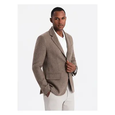 Ombre Classic men's rayon jacket - dark beige