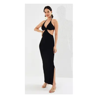 Cool & Sexy Women's Black Camisole with Open Waist Dress