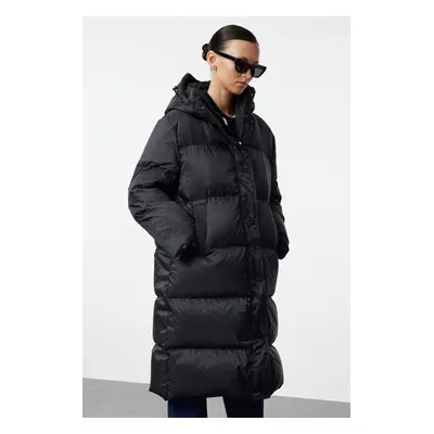 Trendyol Black Oversize Goose Down Water Repellent Long Puffer Jacket