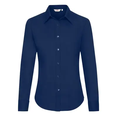 Navy blue classic lady-fit shirt Oxford Fruit Of The Loom