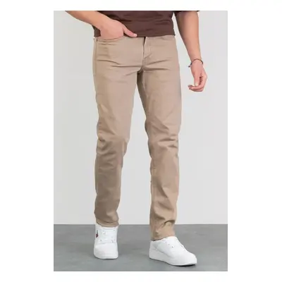 23648 Dewberry Regular Fit Stretchy Hlt Denim Mens Jeans-BEIGE