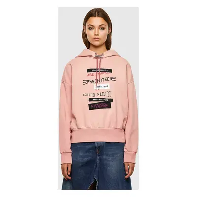 Diesel Sweatshirt - FMAGDALENAV1 pink with inscriptions