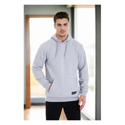 34605 Dewberry Kangaroo Pocket Hoody Mens Sweatshirt-GREY