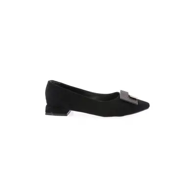 DGN 2801-23y Womens Pointed Toe Square Buckle Flats.