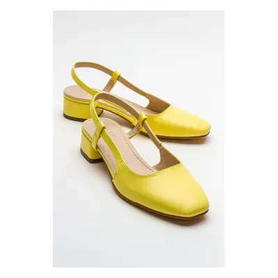 LuviShoes Women's Yellow Heeled Sandals