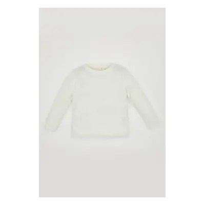 DEFACTO Baby Girl Ecru Crew Neck Basic Plain Knitwear Sweater X8187a224au