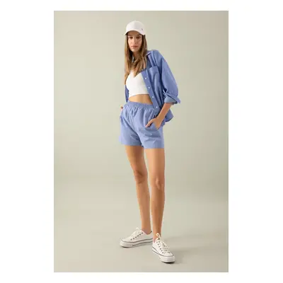 DEFACTO High Waist Short Leg Poplin Shorts