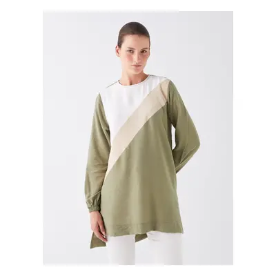 LC Waikiki Crew Neck Color Blocked Long Sleeve Women's Tunic