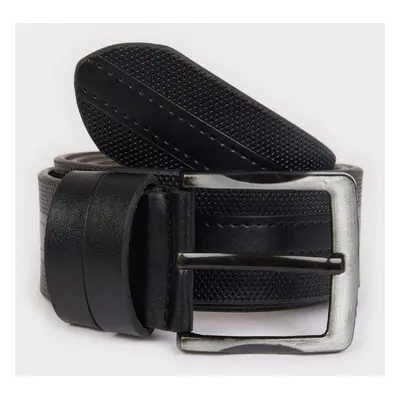 DEFACTO Men's Rectangular Buckle Faux Leather Classic Belt