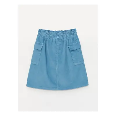 LC Waikiki Basic Corduroy Girl's Skirt with Elastic Waist.