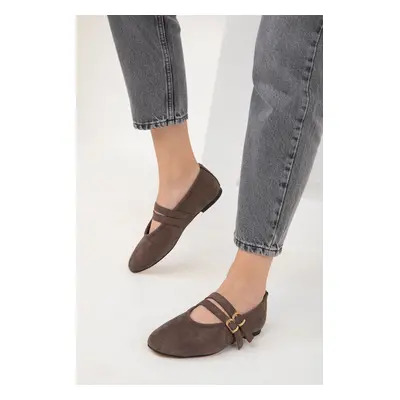 Soho Brown Suede Women's Ballerinas