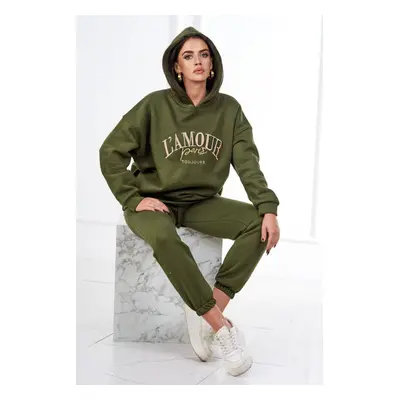 Zateplený set L'Amour khaki