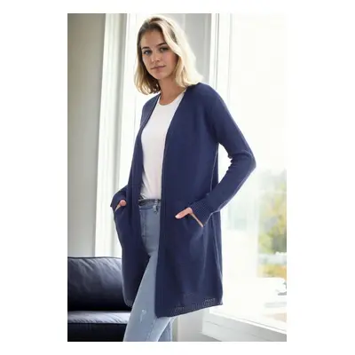 99224 Dewberry Kangaroo Pocket Knitwear Cardigan-INDIGO