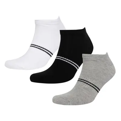 DEFACTO Men's 3-Piece Cotton Booties Socks