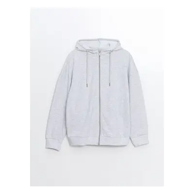 LC Waikiki LCW DREAM Grey Melange Women's Hooded Plain Pajama Top