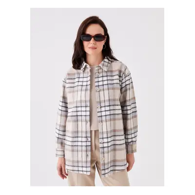 LC Waikiki Plaid Dámská košilová bunda s dlouhým rukávem