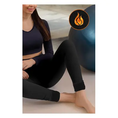 Trendyol Winter Essentials/Ski Collection Black Plush Lined Warm Full Length Leggings