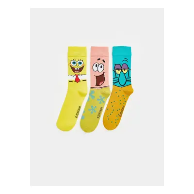 LC Waikiki Lcwk Sponge Bob Printed Men's Socks 3-Piece