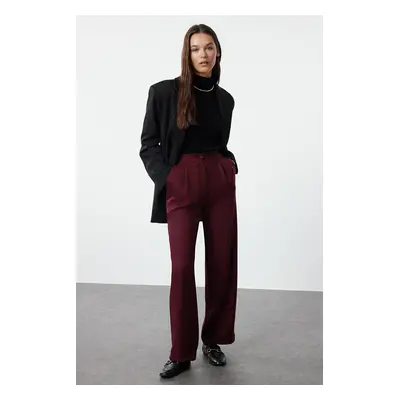 Trendyol Claret Red Straight/Straight Cut Woven Fabric Trousers