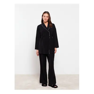 LC Waikiki Double Breasted Neck Plain Long Sleeve Women's Dressing Gown