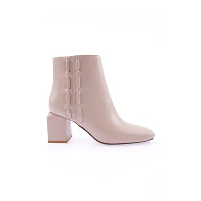 DGN Women's Pointed Toe Frame Heeled Boots.