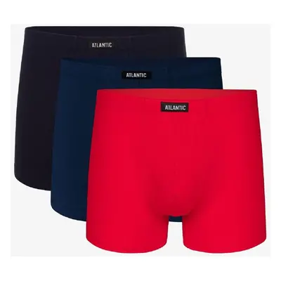 Pánské sportovní boxerky ATLANTIC 3Pack - tmavé modré/modré/červené