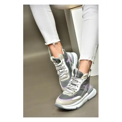 Fox Shoes R973116004 Grey/Lilac Thick Soled Sneakers Sneakers