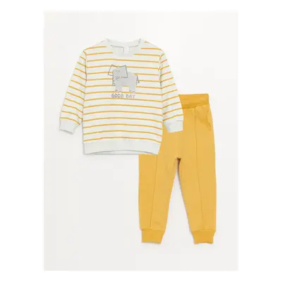 LC Waikiki Crew Neck Long Sleeve Baby Boy Sweatshirt and Trousers 2-Piece Set