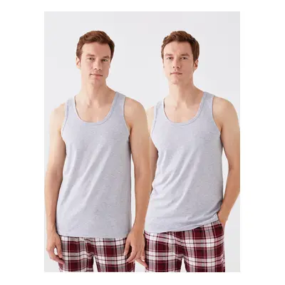 LC Waikiki Black U Neck Combed Cotton Men's Undershirt 2-Pack